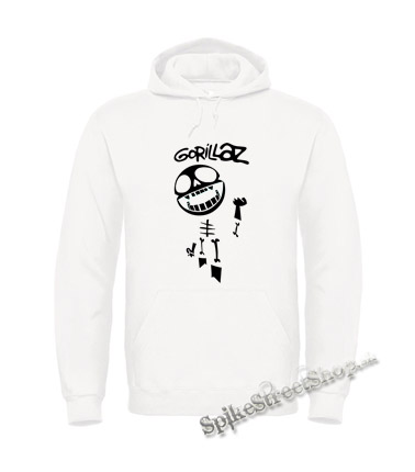 GORILLAZ - Logo And Bonesy - biela pánska mikina