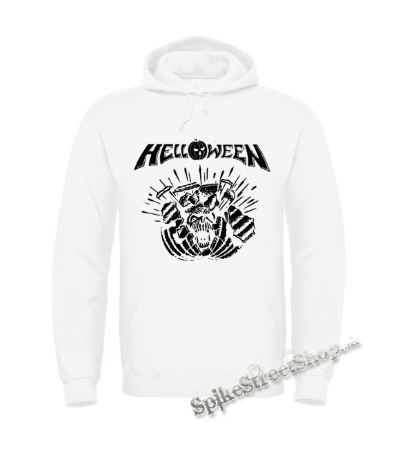 HELLOWEEN - 80' Logo - Metal Pumpkin Head - biela pánska mikina