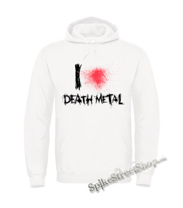 I LOVE DEATH METAL - biela pánska mikina