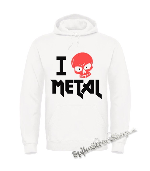 I LOVE METAL - biela pánska mikina