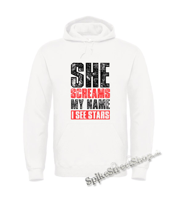 I SEE STARS - She Screams My Name - biela pánska mikina
