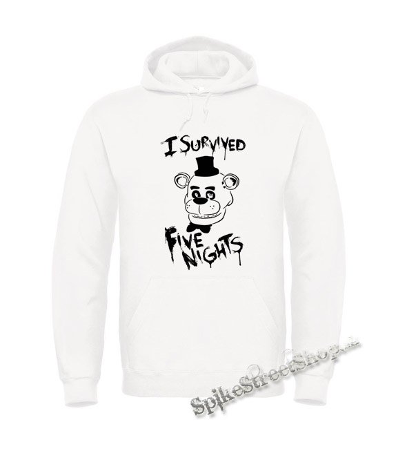 I SURVIVED FIVE NIGHTS AT FREDDY'S PIZZERIA - biela pánska mikina
