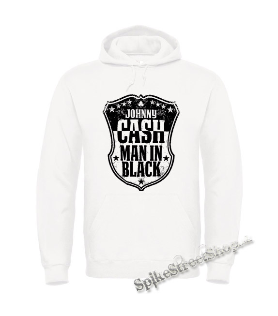 JOHNNY CASH - Man In Black - biela pánska mikina