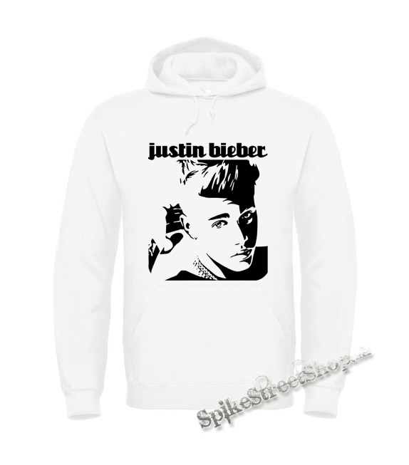 JUSTIN BIEBER - Logo & Portrait - biela pánska mikina
