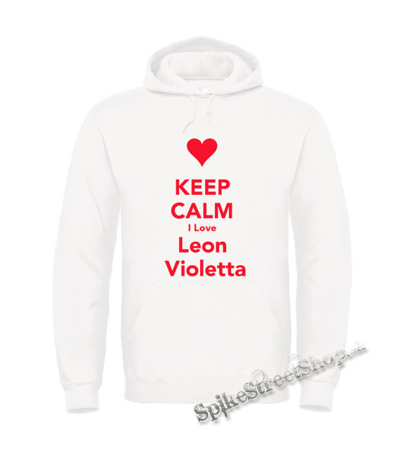 KEEP CALM I LOVE LEON VIOLETTA - biela pánska mikina