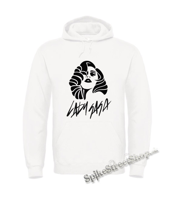 LADY GAGA - Logo & Portrait - biela pánska mikina