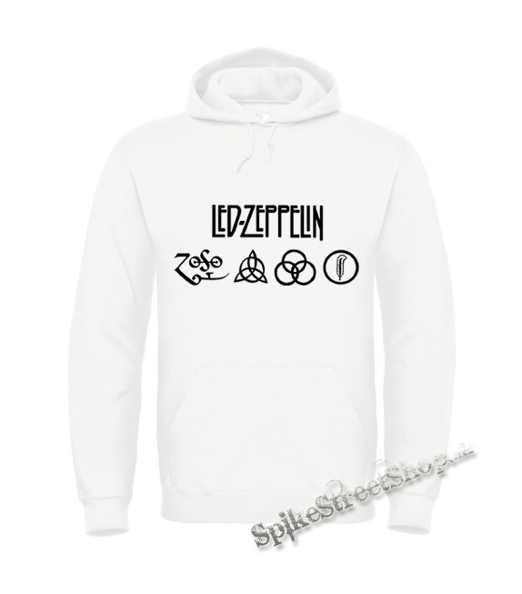 LED ZEPPELIN - Logo - biela pánska mikina