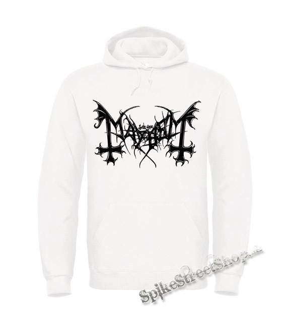 MAYHEM - Logo - biela pánska mikina