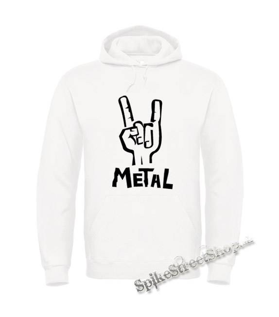 METAL - biela pánska mikina