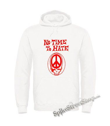 NO TIME TO HATE - Peace Skull - biela pánska mikina