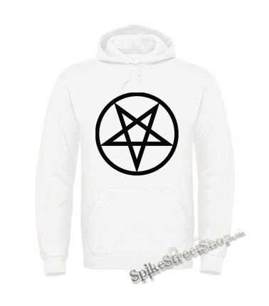 PENTAGRAM - Záporný - biela pánska mikina