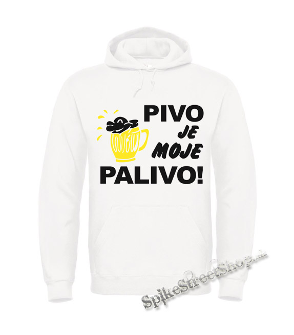 PIVO JE MOJE PALIVO - biela pánska mikina