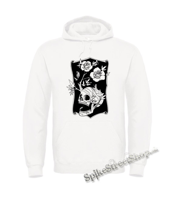 SKULL FLOWER - biela pánska mikina