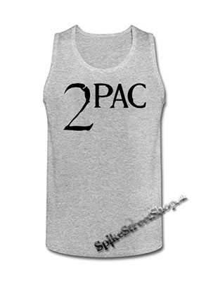 2 PAC - Logo - Mens Vest Tank Top - šedé