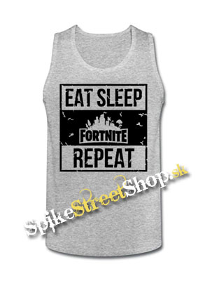 FORTNITE - Eat, Sleep, Repeat - Mens Vest Tank Top - šedé