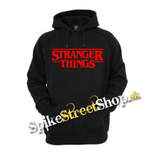 STRANGER THINGS - Red Logo - čierna detská mikina (-50%=VÝPREDAJ)