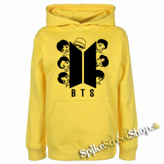 BTS - BANGTAN BOYS - Cartoon Band - žltá detská mikina (-50%=VÝPREDAJ)