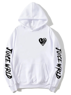JUICE WRLD - Broken Heart Hoodie - biela pánska mikina (-50%=VÝPREDAJ)