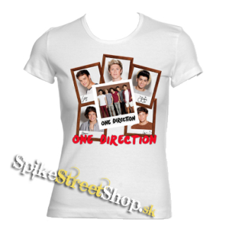 ONE DIRECTION - Polaroid Names - biele dámske tričko (-60%=VÝPREDAJ)