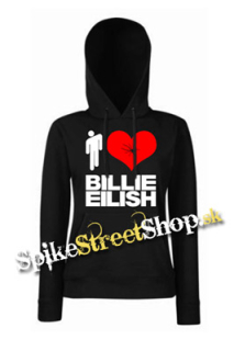 I LOVE BILLIE EILISH - čierna dámska mikina (-50%=VÝPREDAJ)