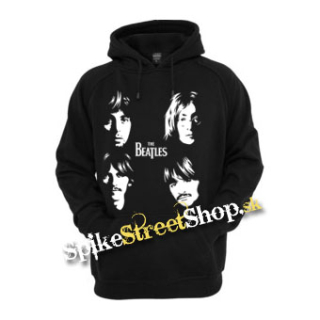 BEATLES - Faces - čierna pánska mikina (-50%=VÝPREDAJ)