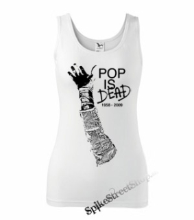 MICHAEL JACKSON - Pop Is Dead - Ladies Vest Top - biele (-50%=VÝPREDAJ)