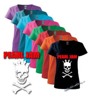 PEARL JAM - Skull - farebné dámske tričko (-50%=VÝPREDAJ)