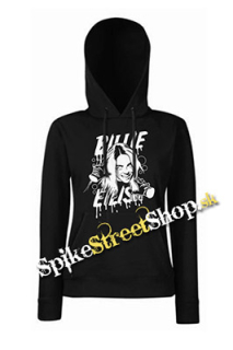 BILLIE EILISH - Logo Portrait - čierna dámska mikina (-50%=VÝPREDAJ)