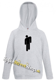 BILLIE EILISH - Small Stickman - sivá detská mikina (-50%=VÝPREDAJ)