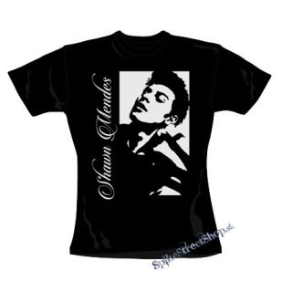 SHAWN MENDES - Logo & Portrait - čierne dámske tričko (-60%=VÝPREDAJ)