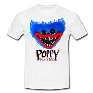 HUGGY WUGGY - Poppy Playtime - biele detské tričko (-60%=VÝPREDAJ)