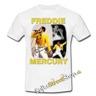 FREDDIE MERCURY - Live Homage - biele pánske tričko (-60%=VÝPREDAJ)
