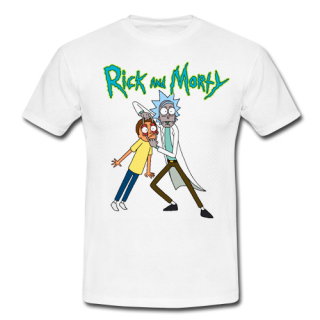 RICK AND MORTY - Motive 1 - biele pánske tričko (-60%=VÝPREDAJ)