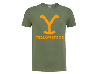YELLOWSTONE - Logo - olivové pánske tričko (-70%=VÝPREDAJ)