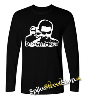 DEPECHE MODE - Logo & Band - čierne pánske tričko s dlhými rukávmi (-50%=VÝPREDAJ)