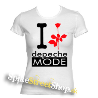I LOVE DEPECHE MODE - biele dámske tričko (-60%=VÝPREDAJ)