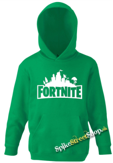 FORTNITE - Logo - zelená detská mikina (-60%=VÝPREDAJ)