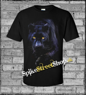 BLACK PANTHER - Čierny panter - čierne pánske tričko (-60%=VÝPREDAJ)