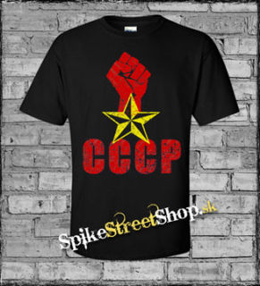 CCCP - čierne pánske tričko (-70%=VÝPREDAJ)