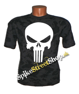 PUNISHER - Lebka - pánske maskáčové tričko - ruský maskáč (-70%=VÝPREDAJ)