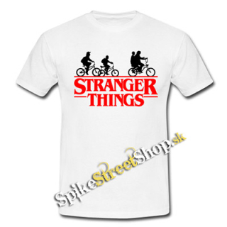 STRANGER THINGS - Bicycle Gang - biele pánske tričko (-70%=VÝPREDAJ)