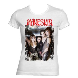 MANESKIN - Logo Portrait Band - biele dámske tričko (-60%=VÝPREDAJ)