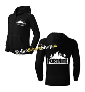 FORTNITE - Logo - čierna detská mikina na zips (-70%=VÝPREDAJ)