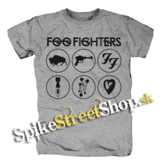 FOO FIGHTERS - Albums - sivé pánske tričko (-60%=VÝPREDAJ)