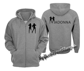 MADONNA - Logo - šedá pánska mikina na zips (-90%=VÝPREDAJ)