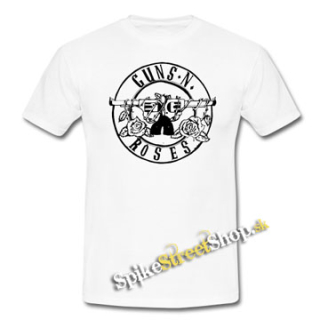 GUNS N ROSES - Circle Logo - biele pánske tričko (-60%=VÝPREDAJ)