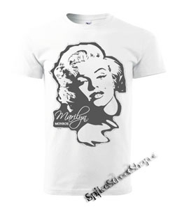MARILYN MONROE - Grey Portrait - biele pánske tričko (-80%=VÝPREDAJ)