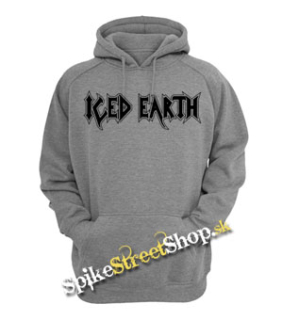 ICED EARTH - Logo - šedá pánska mikina (-50%=VÝPREDAJ)