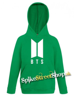 BTS - BANGTAN BOYS - Logo - zelená detská mikina (-60%=VÝPREDAJ)