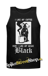 I LIKE MY COFEE - Mens Vest Tank Top - čierne (-90%=VÝPREDAJ)
